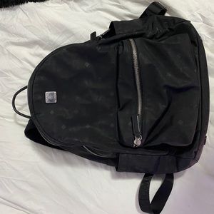 Mcm Dieter Monogram Nylon Backpack Black One Size